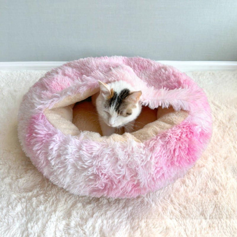 Cozy Round Arctic Fleece Pet Bed – Plush Long-Pile Lambswool with PP Cotton Filling, Colorful Warmth for Cats & Dogs, Bedroom-Ready
