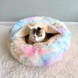 Cozy Round Arctic Fleece Pet Bed – Plush Long-Pile Lambswool with PP Cotton Filling, Colorful Warmth for Cats & Dogs, Bedroom-Ready