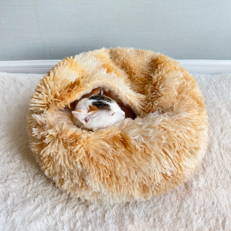 Cozy Round Arctic Fleece Pet Bed – Plush Long-Pile Lambswool with PP Cotton Filling, Colorful Warmth for Cats & Dogs, Bedroom-Ready