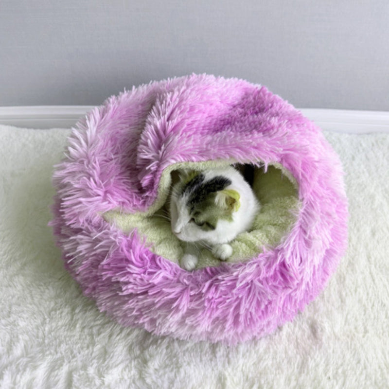 Cozy Round Arctic Fleece Pet Bed – Plush Long-Pile Lambswool with PP Cotton Filling, Colorful Warmth for Cats & Dogs, Bedroom-Ready