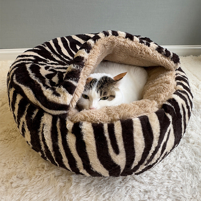 Cozy Round Arctic Fleece Pet Bed – Plush Long-Pile Lambswool with PP Cotton Filling, Colorful Warmth for Cats & Dogs, Bedroom-Ready