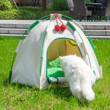 Modern Cylindrical Canvas Cat Tent with Plush Fabric, Hemp Rope Accent, and Fiberglass Pole – Cozy Bedroom Pet Bed