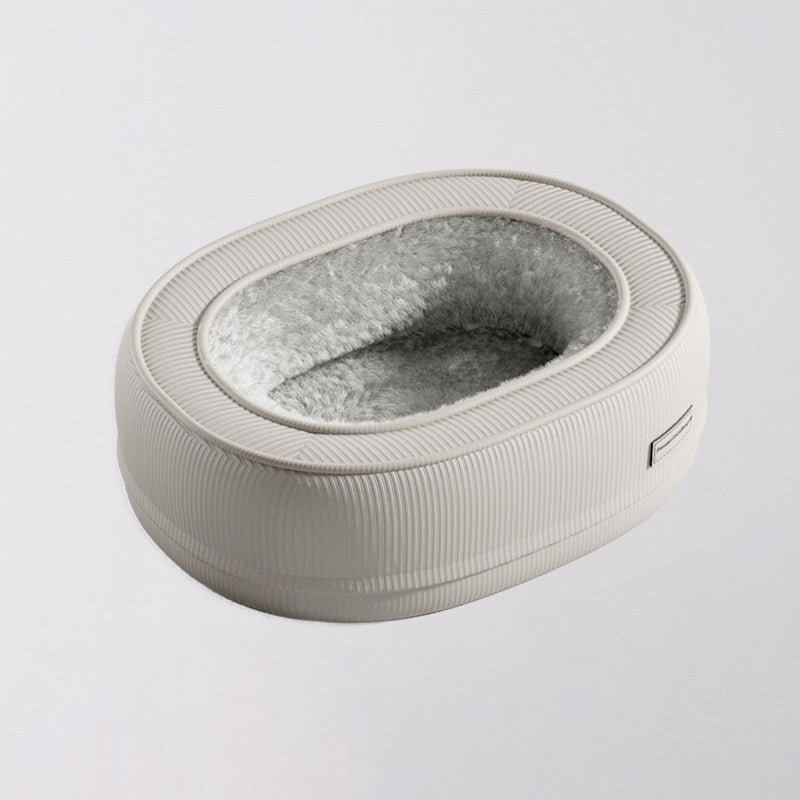 Modern Minimalist Oval Corduroy Dog & Cat Bed with Thickened PP Cotton — Perfect for the Bedroom