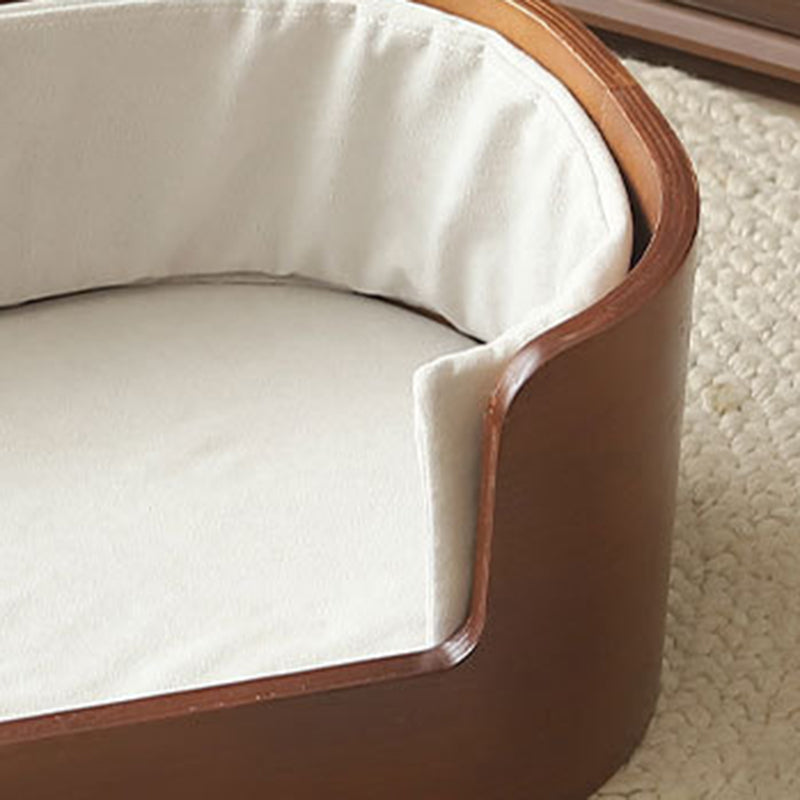 Modern Minimalist Rectangular Dog & Cat Bed – Cotton-Linen Blend, Solid Wood Frame, Integrated Design, Bedroom-Ready