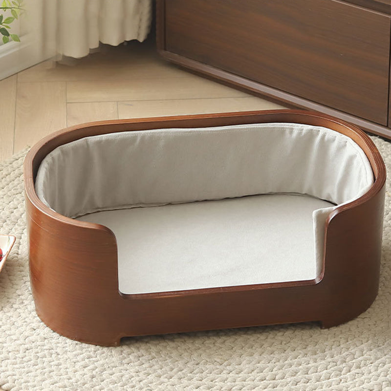 Modern Minimalist Rectangular Dog & Cat Bed – Cotton-Linen Blend, Solid Wood Frame, Integrated Design, Bedroom-Ready