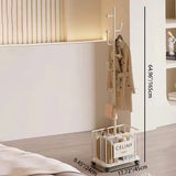 Modern Minimalist Rectangular Iron Hall Tree with Tree-Branch Accent, Movable Design, 1 Storage Shelf – For Bedroom & Entryways
