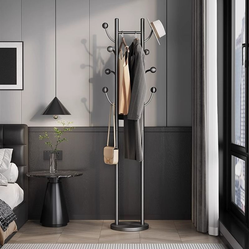 Modern Minimalist Rectangular Tree-Branch Hall Tree in Stainless Steel for Bedroom & Entryways
