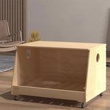Modern Minimalist Rectangular Pet Bed with Cotton-Linen Fabric and Solid Pine Wood Frame for Dogs and Cats, Perfect for the Bedroom
