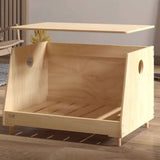Modern Minimalist Rectangular Pet Bed with Cotton-Linen Fabric and Solid Pine Wood Frame for Dogs and Cats, Perfect for the Bedroom