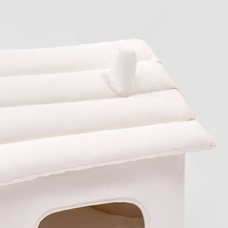 Modern Minimalist House-Shape Pet Bed – Waterproof, Cozy Polyester Cotton with PP Cotton Fill, Plastic Base, Ideal for Dogs & Cats in the Bedroom