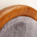 Modern Minimalist Oval Solid Wood Velvet Pet Bed with Cat Claw Leather Accents for Cats and Dogs, Bedroom-Ready