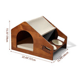 Traditional Chinese-Style House-Shaped Dog & Cat Bed — Oxford Cloth, Solid Pine Wood Frame, Acrylic & Ceramic Accents, Multi-Functional Bedroom Bed