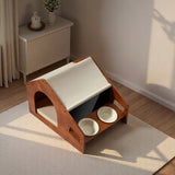 Traditional Chinese-Style House-Shaped Dog & Cat Bed — Oxford Cloth, Solid Pine Wood Frame, Acrylic & Ceramic Accents, Multi-Functional Bedroom Bed