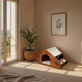 Traditional Chinese-Style House-Shaped Dog & Cat Bed — Oxford Cloth, Solid Pine Wood Frame, Acrylic & Ceramic Accents, Multi-Functional Bedroom Bed