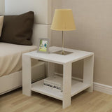 Sleek Modern Minimalist Square Coffee Table in Engineered Wood — Two-Tier Shelving for Living Room & Bedroom