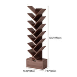 Contemporary Tree-Shaped Solid Wood Bookshelf with Drawer - Eco-Friendly Living Room Storage