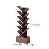 Contemporary Tree-Shaped Solid Wood Bookshelf with Drawer - Eco-Friendly Living Room Storage