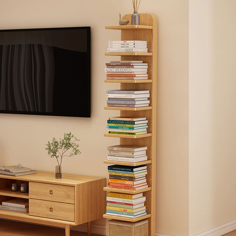 Modern Minimalist Solid Wood Rectangular Bookshelf with 5- or 9-Tier Storage for Living Room