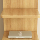 Modern Minimalist Solid Wood Rectangular Bookshelf with 5- or 9-Tier Storage for Living Room