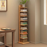 Modern Minimalist Solid Wood Rectangular Bookshelf with 5- or 9-Tier Storage for Living Room