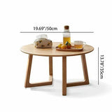 Contemporary Scandinavian Round Coffee Table - Veneered Plywood with Solid Pine, Perfect for Living Room
