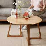 Contemporary Scandinavian Round Coffee Table - Veneered Plywood with Solid Pine, Perfect for Living Room