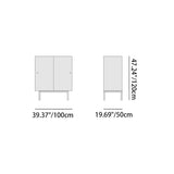 Modern Luxury Square Tempered-Glass Sideboard with Stainless Steel Legs - 1-Cabinet Dining Room Storage
