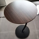 Sleek Modern Minimalist Round MDF and Iron Side Table with Half-Tier Storage for Living Room
