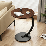 Sleek Modern Minimalist Round MDF and Iron Side Table with Half-Tier Storage for Living Room