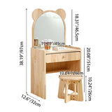 Modern Rectangular Pine Solid Wood Kids Desk & Chair Set with 1-Drawer - Sleek Bedroom Furniture