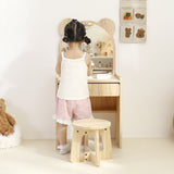 Modern Rectangular Pine Solid Wood Kids Desk & Chair Set with 1-Drawer - Sleek Bedroom Furniture