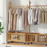 Modern Minimalist Rectangular Nan Bamboo Removable Hall Tree with 1 Storage Space – Perfect for the Bedroom
