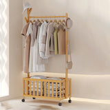 Modern Minimalist Rectangular Nan Bamboo Removable Hall Tree with 1 Storage Space – Perfect for the Bedroom