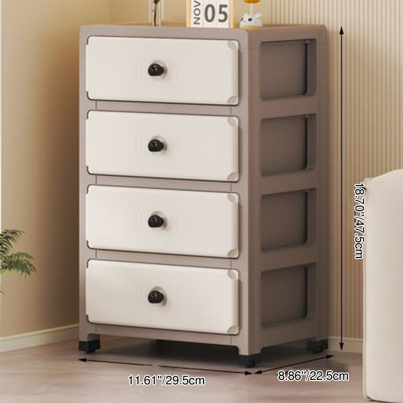 Sleek Modern Minimalist Rectangular PP Storage Cabinet – 3/4/5/6-Tier Organizer for Living Room