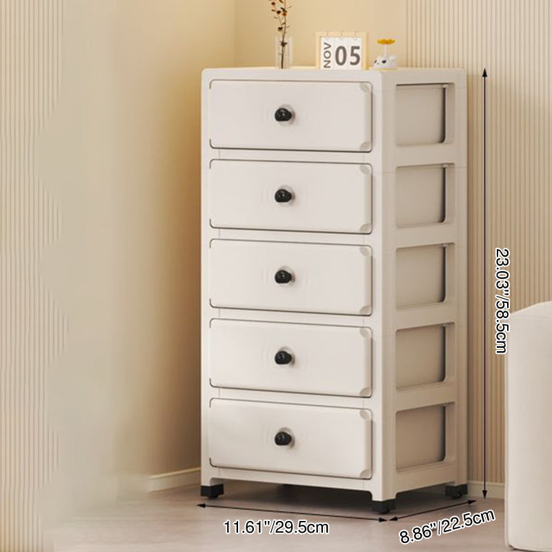 Sleek Modern Minimalist Rectangular PP Storage Cabinet – 3/4/5/6-Tier Organizer for Living Room