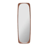 Elegant Traditional Vintage Full-Length Mirror with Rectangular Rubberwood Frame – Solid Wood, Tempered Glass for Bedroom