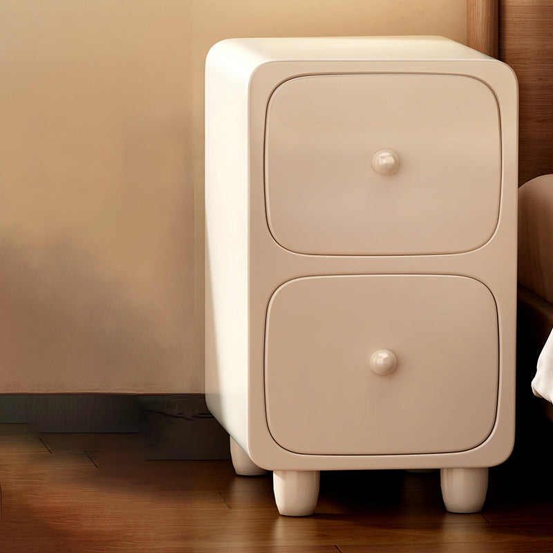 Contemporary Scandinavian Rectangular Nightstand — Ultra-Slim Medium-Density Fiberboard Bedside Table with Half-Drawer for Bedroom