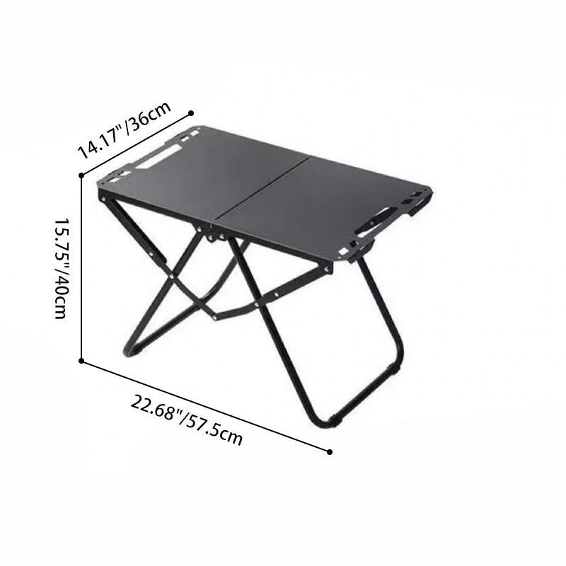 Modern Minimalist Rectangular Carbon Steel Outdoor Folding Table — Durable & Space-Saving
