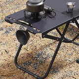 Modern Minimalist Rectangular Carbon Steel Outdoor Folding Table — Durable & Space-Saving