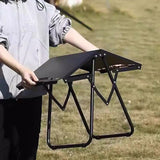 Modern Minimalist Rectangular Carbon Steel Outdoor Folding Table — Durable & Space-Saving