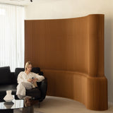 Sleek Modern Art Deco Rectangular Kraft Paper and Acrylic Extendable Room Divider for Living Room