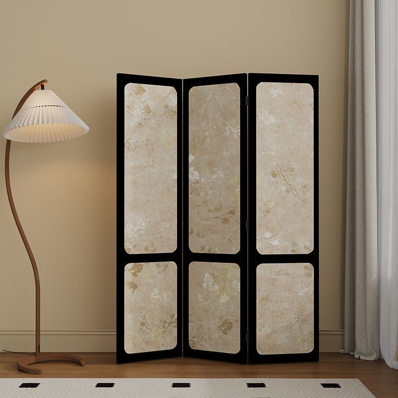 Traditional French-Style Rectangular Room Divider — Solid Fir Wood with Plywood Core and Cotton Canvas Panels for the Living Room