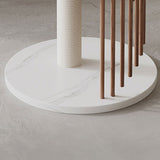 Modern Art Deco Spiral Cat Tree – Round Rubberwood, Pine & Ash with Stone Slab, 3/4/5-Tier, Ideal for Living Room