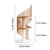 Modern Art Deco Spiral Cat Tree – Round Rubberwood, Pine & Ash with Stone Slab, 3/4/5-Tier, Ideal for Living Room