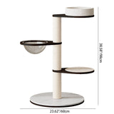 Contemporary Scandinavian Round Solid Wood Cat Tree with Multi-Layer Panels and Pine Stone Slab – Multi-Functional Living Room Design