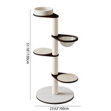 Contemporary Scandinavian Round Solid Wood Cat Tree with Multi-Layer Panels and Pine Stone Slab – Multi-Functional Living Room Design