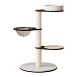 Contemporary Scandinavian Round Solid Wood Cat Tree with Multi-Layer Panels and Pine Stone Slab – Multi-Functional Living Room Design