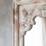 Elegant Traditional Vintage Rectangular Full-Length Mirror in Wabi-Sabi Fir Wood with Glass Accent for Entryways