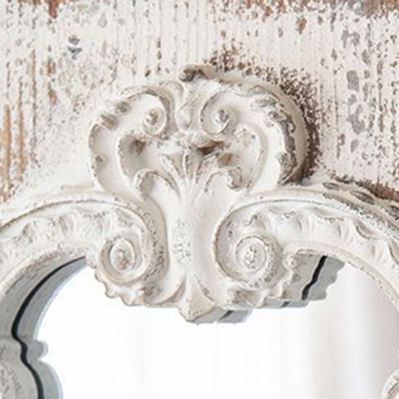 Elegant Traditional Vintage Rectangular Full-Length Mirror in Wabi-Sabi Fir Wood with Glass Accent for Entryways