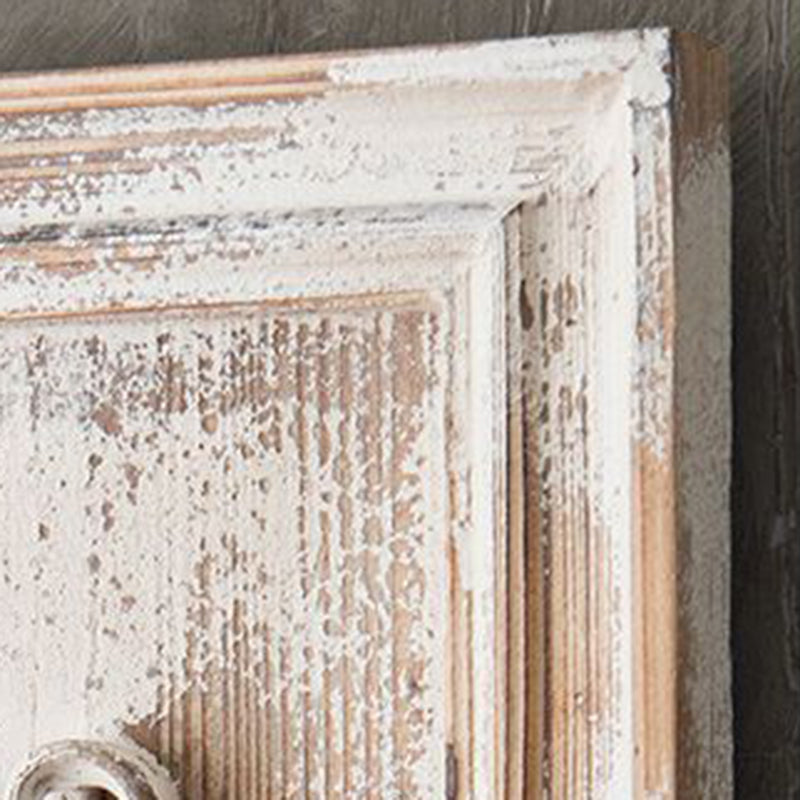 Elegant Traditional Vintage Rectangular Full-Length Mirror in Wabi-Sabi Fir Wood with Glass Accent for Entryways